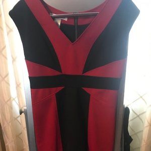 Maggy London Red/Black body con dress